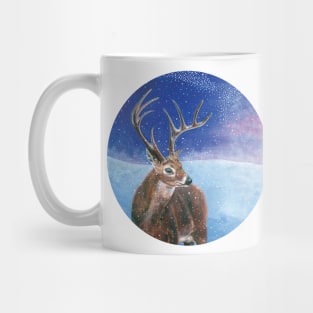 The red deer (Cervus elaphus) in winter Mug